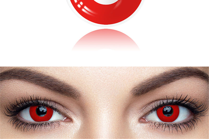 Pure Red Cosplay Contact Lens