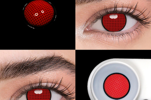 Red Mesh Cosplay Contact Lens